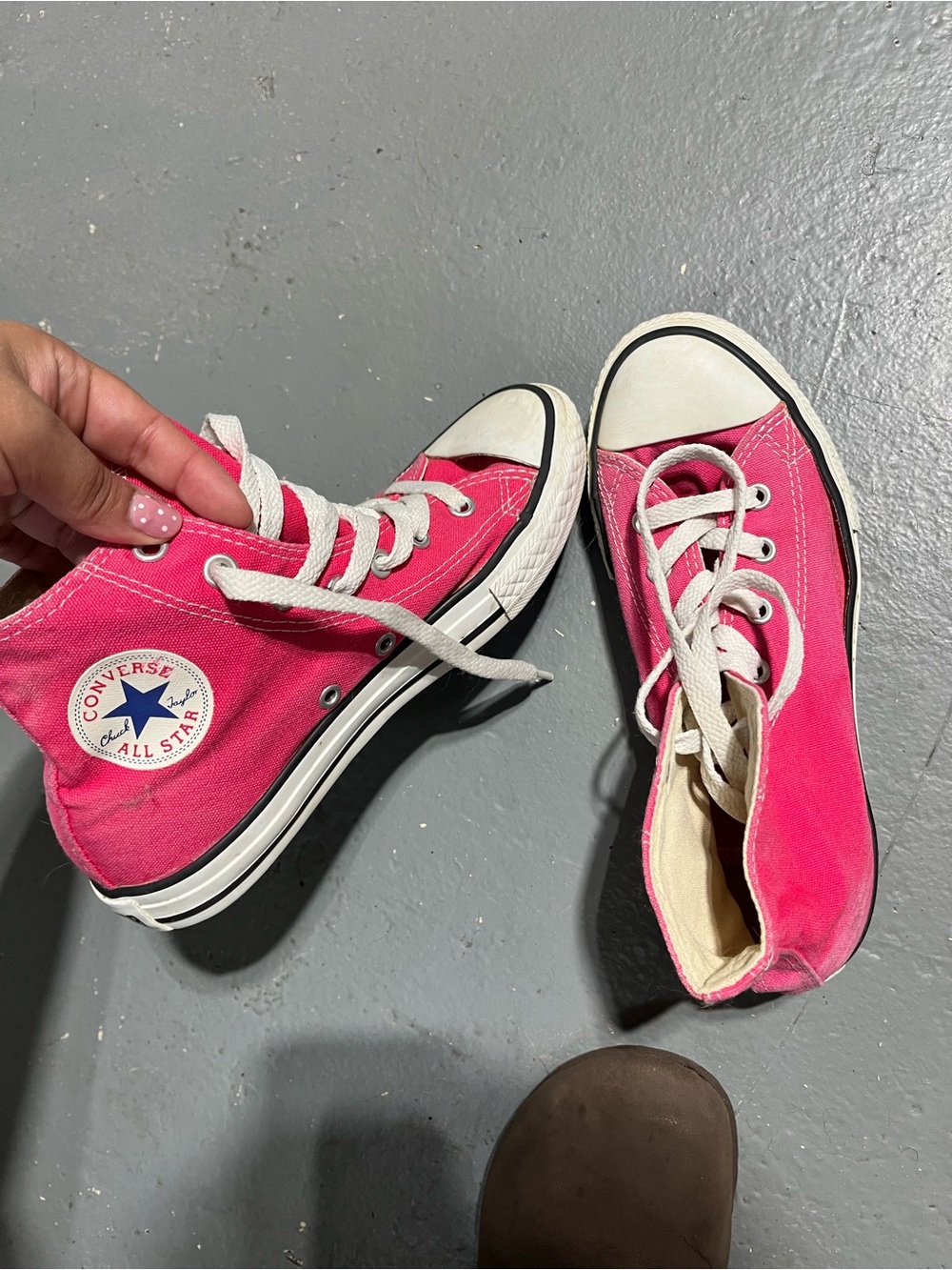Converse Kids High Top Sneakers in Bright Pink